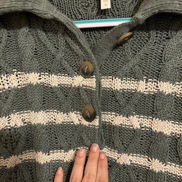 Garnet Hill Linen & Organic-Cotton Button-Detail Sweater - Picture 3 of 6